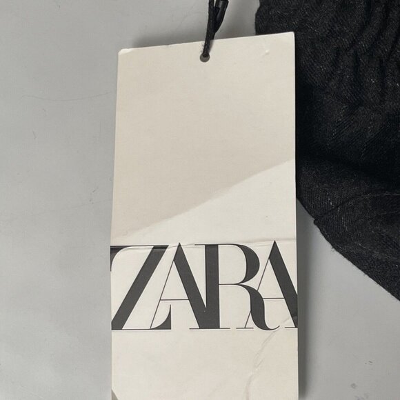 Zara Pants Womens 2 Grey Pinstripe Easy Pyjama Fit Elastic Pull On Drawstring - Picture 16 of 16